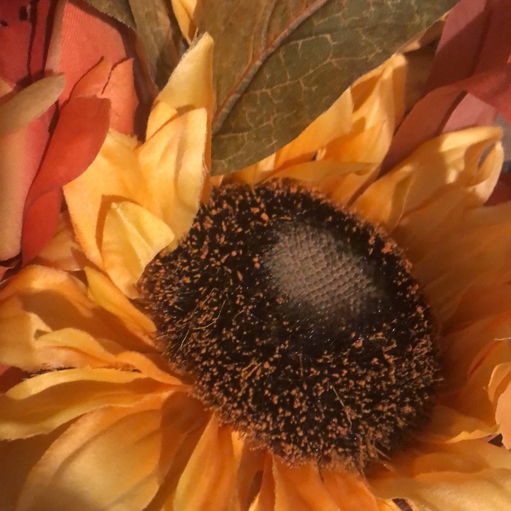 NWT remembrance Large Ashland Fall Sunflower & Maple Leaves Headstone Cone